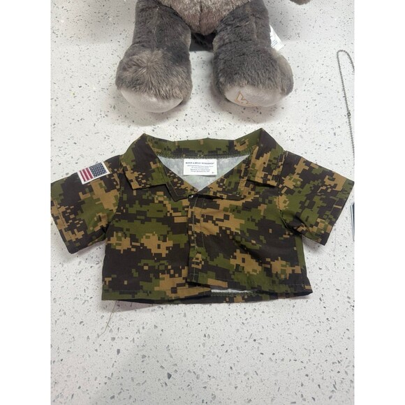 Build A Bear [BAB] Great Wolf Lodge 17in Wiley the Wolf Plush in Military Attire - Picture 3 of 12